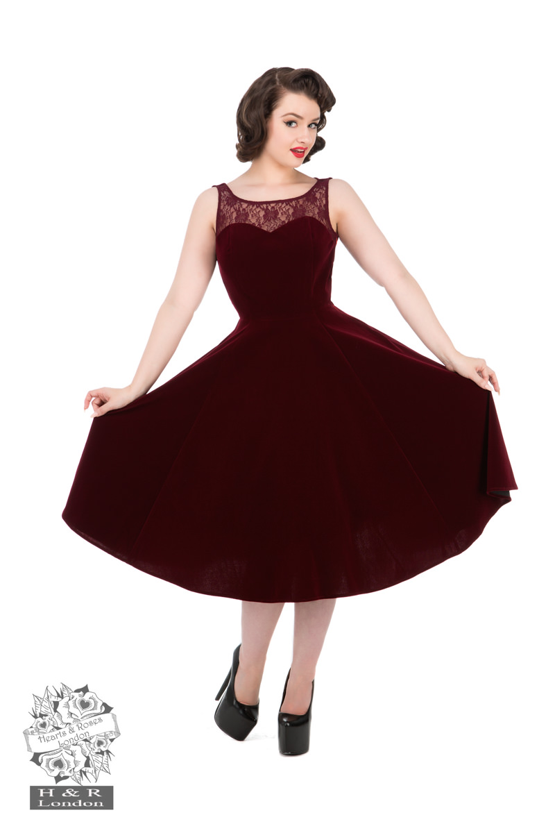 Burgundy Velvet Dress
